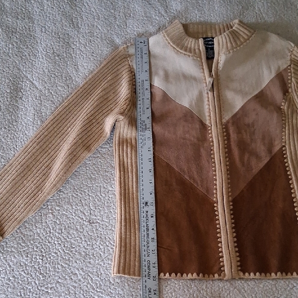 Designers Originals Tan and Brown Leather Jacket - Picture 5 of 6